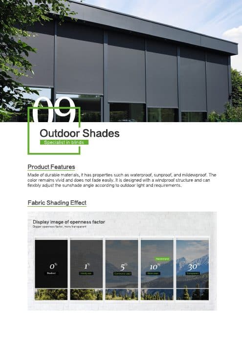 Motorized Outdoor Blinds Product Guide cover