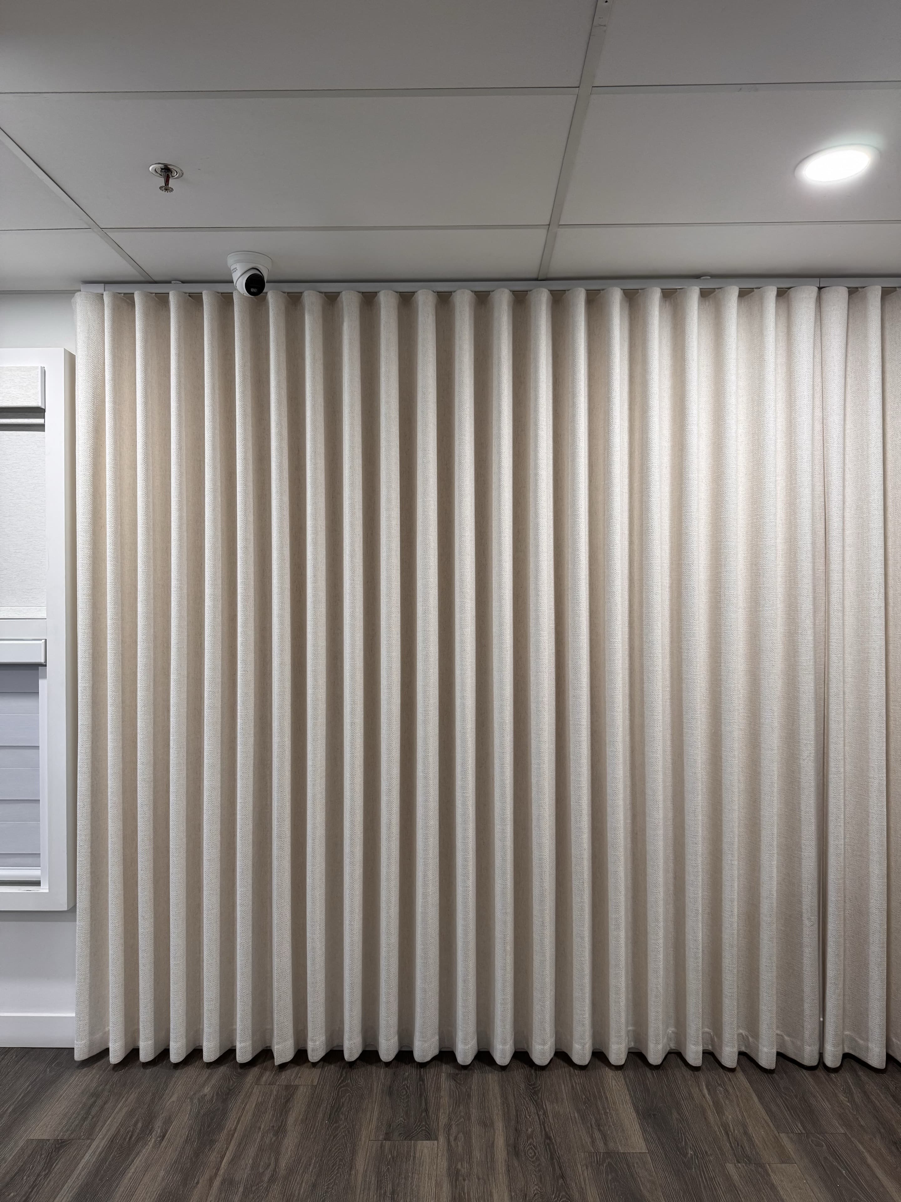 Curtain fabric and drapery display